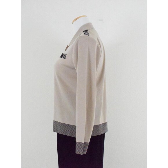 Vintage‎ Tan and Black Acrylic Knit Top size XS - Picture 2 of 10